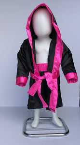 Black and Hot Pink Baby Robe